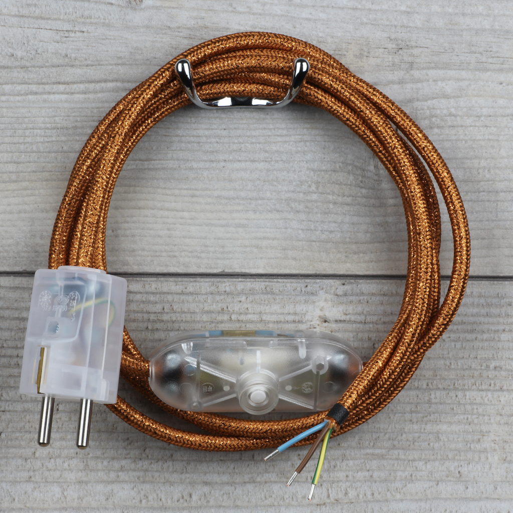 Textilkabel mit Stecker und Schalter Radio