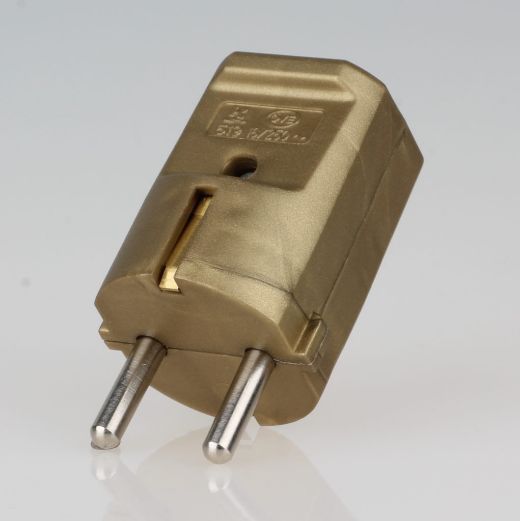 Schutzkontakt-Stecker gold