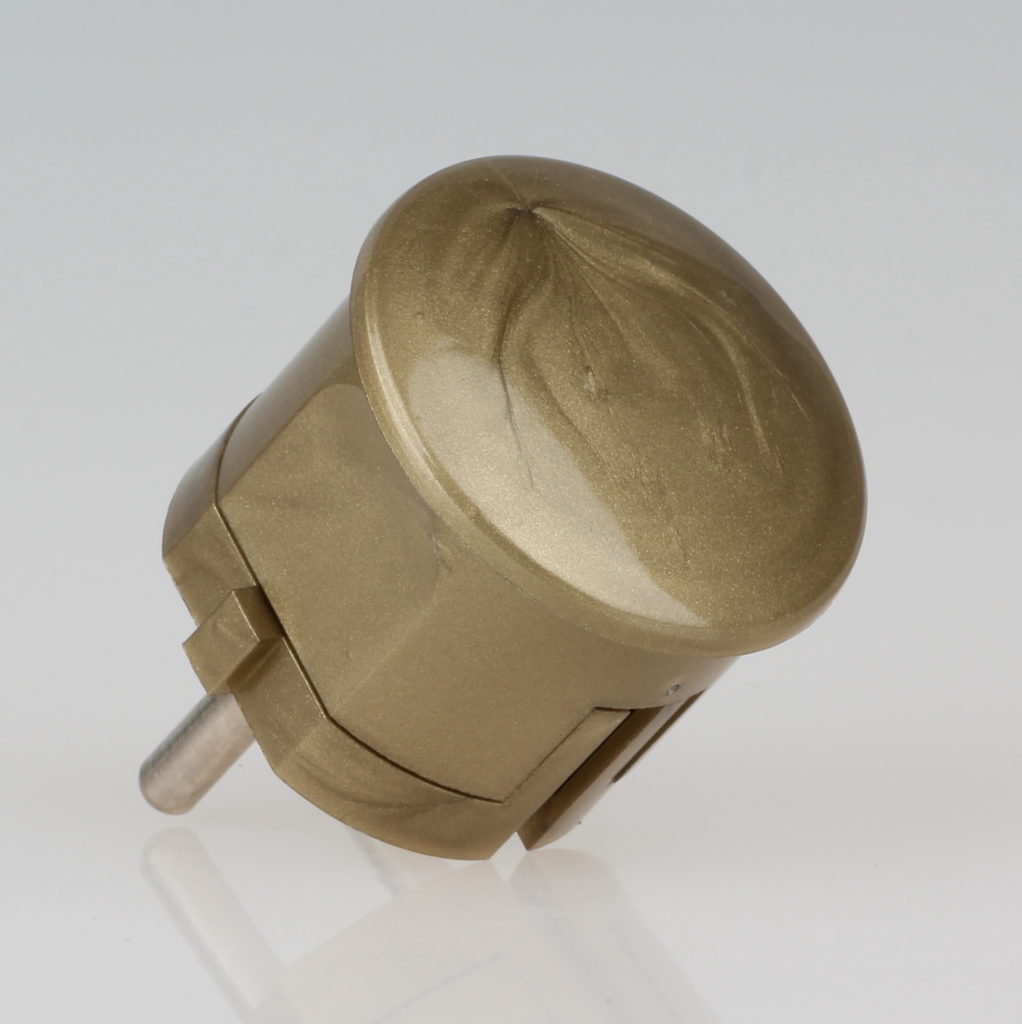 Schutzkontakt-Winkelstecker gold